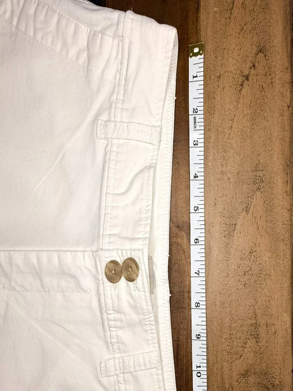 A New Day - White High Rise Chino: Shorts Stretch Cotton Double Button | Size 4